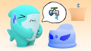 NÃO SEGURE, Baby Shark! Use o banheiro - Bom comportamento para crianças