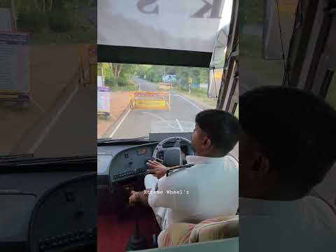 VOLVO multy axle bus incredibly fast steering turning for covering barricades😮Driver is🔥#shorts#bus