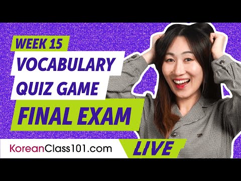 Vocabulary Quiz Game - Final Exam | Learn Korean Vocabulary (Week 15)