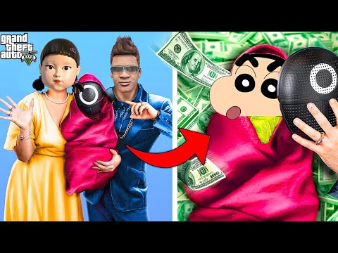 Squid Game's Doll & Franklin Adopted Shinchan In GTA 5