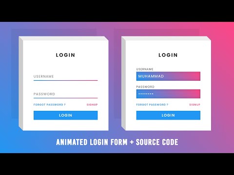 Animated Login Page using Html and CSS | Floating Placeholder Text Animation