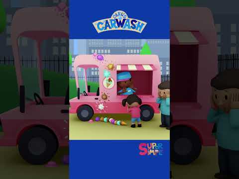 Ice cream splat! Good thing Carl's Car Wash is nearby. #shorts #carlscarwash #kidsvideo