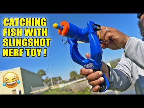 Fishing with TOY SLINGSHOT
