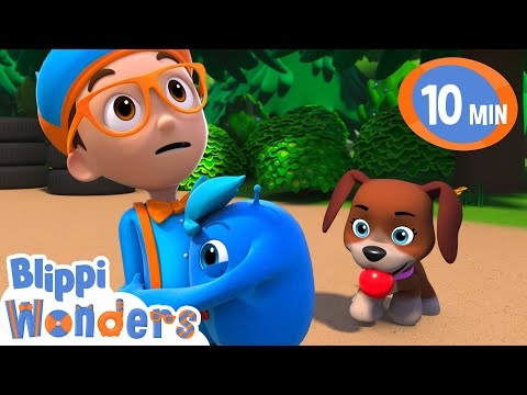 Blippi's Puppy Adventure: Understanding Tail Wags with Blue! | Kids Cartoons | Party Playtime!