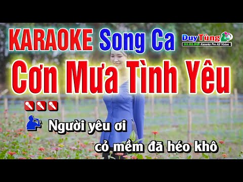 Karaoke || Cơn Mưa Tình Yêu – Song Ca ( Âm Thanh Vòng 5.1)  Nhạc Sống Duy Tùng