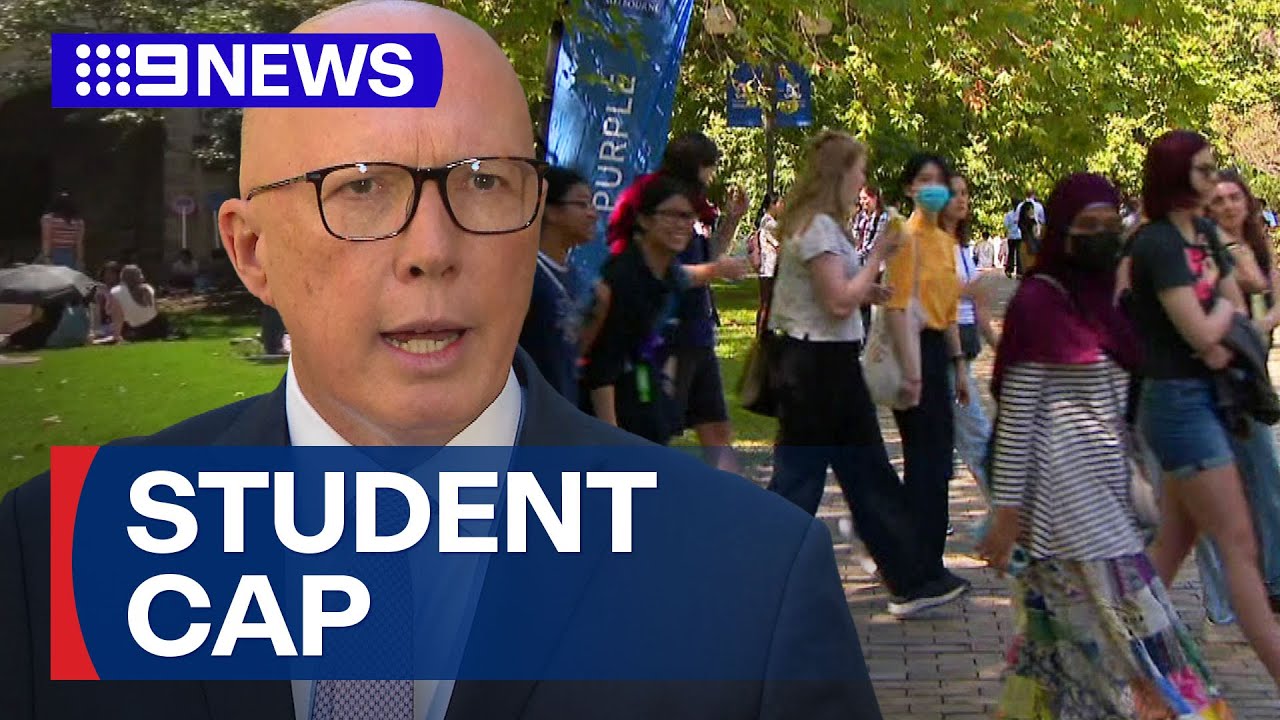 Coalition joins Greens to block government’s plan to cap international students | 9 News Australia