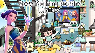 Zoey Morning Routine 😈💚 | HUNTR/X K-Pop Demon Hunters | Toca Boca World | house ideas