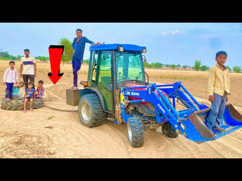 Solis 24 Mini Tractor 4WD Funny Video || Big Tyre Pulling Tractor Sumit Kumar