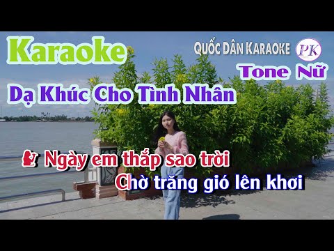 Karaoke Dạ Khúc Cho Tình Nhân | Bossa Nova | Tone Nữ (Cm,Tp:100) | Quốc Dân Karaoke