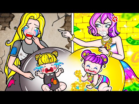 [🐾paper doll🐾] Rich Pregnant VS Poor Pregnant Mother & Daughter | Rapunzel Family 놀이 종이