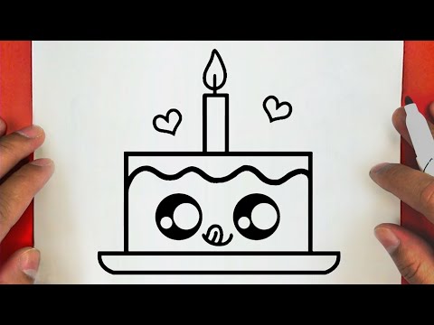 كيف ترسم كعكة كيوت وسهلة خطوة بخطوة / رسم سهل / تعليم الرسم للمبتدئين || Cute Cake Drawing