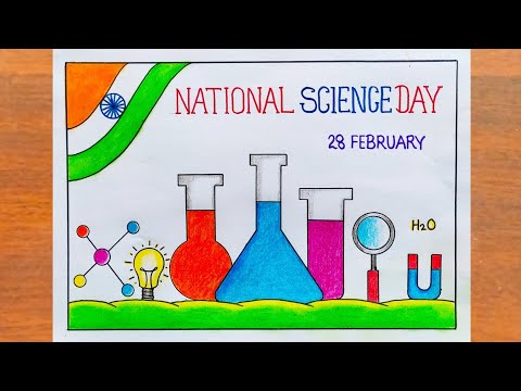 National Science Day Drawing / How to Draw National Science Day Poster Easy Step by Step / Science