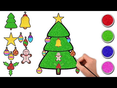 🎄How To Draw Christmas Tree | Easy Drawing and Coloring For Kids | Chiki Art | HooplaKidz How To