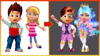Paw Patrol Characters Turn Into My Little Pony Stars! 🐴 Ryder & Katie Glow Up