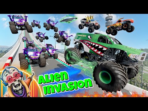 Monster Jam INSANE Alien Invasion Adventure  Compilation 2 | Racing, Freestyle, and High Speed Jumps