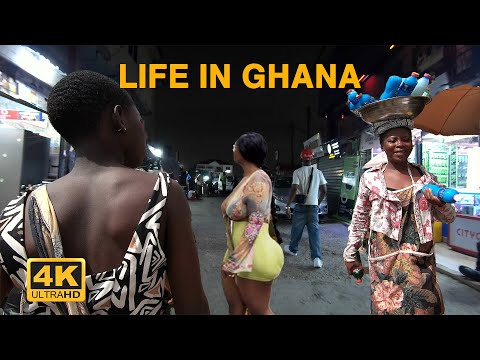 LIFE IN GHANA 2025 – WALKING THROUGH THE REAL STREETS OF ACCRA AT NIGHT IN 4K