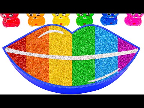 Mixing All My Slime l How To Make Rainbow Lips Bathtub With Glitter Slime ASMR