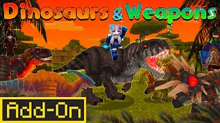 Dinosaurios y Wapons Addon Minecraft PE/Bedrock 1.21 - Mobs dinosaurios  en Minecraft PE Mods