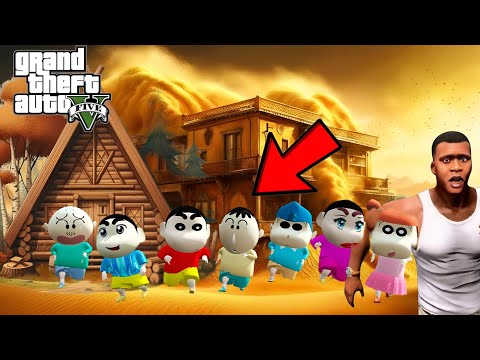 Gta 5 : Franklin And Shinchan & Pinchan SURVIVED in SANDSTORM in GTA 5 ! JSS GAMER