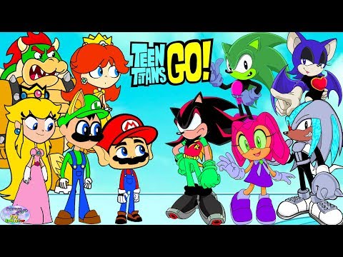 Teen Titans Go! vs. Mario Sonic and friends! Cartoon Character Swap - SETC