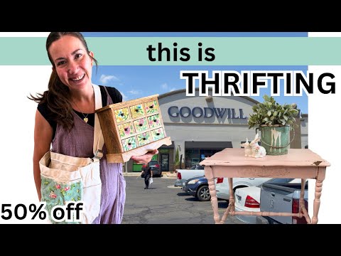 SALE AT GOODWILL - half off mega haul and painting fabric