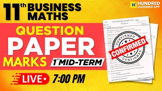 11th business maths 1st mid term question paper 11th business maths book#businessmaths#11th#midterm