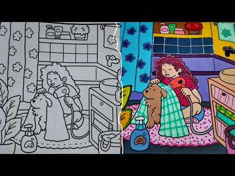 Relax And Color With Me🖍️🎨 With Girl Moments Coloring Book & Oahu Art Markers