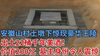 安徽山村土墩下惊现豪华王陵，专家挖掘被墓内惊呆，全是木质2000年不腐，出土22桶千年美酒！墓主身份令人震惊【解密】