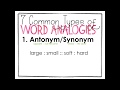 Types of Analogies and Their Functions