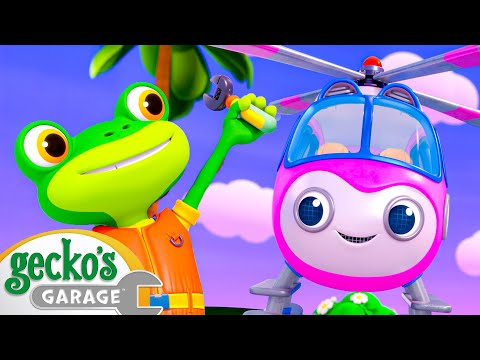 Helicopter Log Flume | Gecko's Garage | Cars, Trucks & Vehicles Cartoon | Moonbug Kids