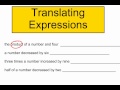 Translating Algebraic Expressions Effectively