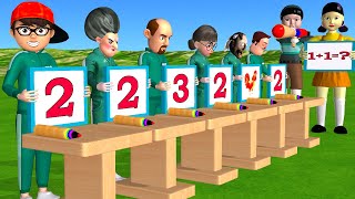 Scary Teacher 3D vs Squid Game Become Math Genius 6 Times Challenge Granny vs Neighbor Loser