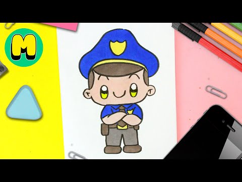 ¡Aprende a dibujar un policía kawaii paso a paso!