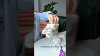 I Made My Baby Boots Out of Cat Hair! #catsofyoutube #tiktok #shorts #pets #cat