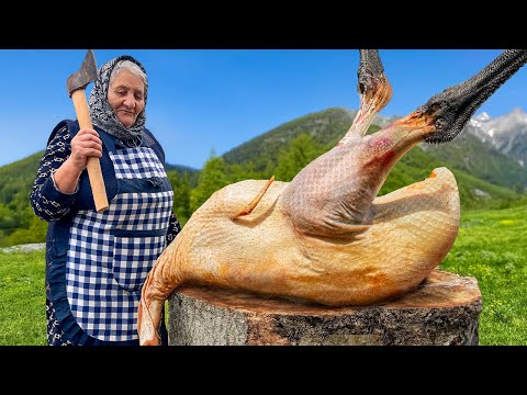 Giant Turkey Cooked in A Stone Oven! A Unique Secret Recipe from Grandma!