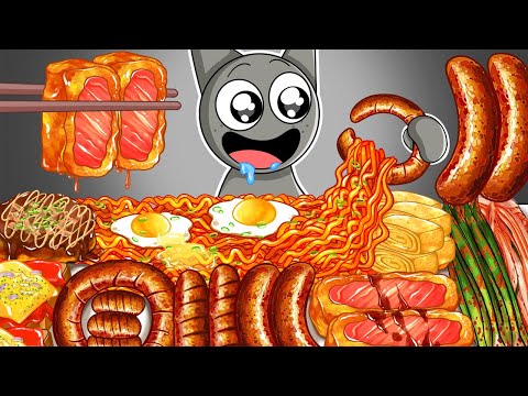 Incredibox Sprunki - Gray Convenience Store BLACK WHITE MUKBANG | Incredibox Animation