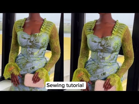 SEWING TUTORIAL: Brocade dress with pleated yoke