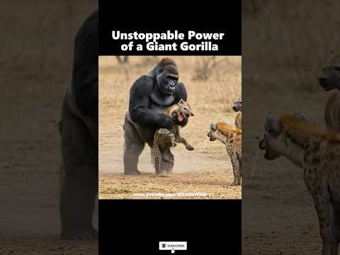 One Gorilla vs Many Hyenas‼️Unstoppable Power! #Gorilla #Hyenas