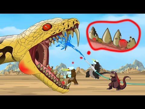 Rescue Tooth PYTHON From GODZILLA & KONG: The Battle Against Decay FUNNY | Godzilla & PYTHON Cartoon