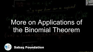 More on Applications of the Binomial Theorem
