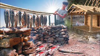 Raise 300 carp, harvest after 1 year, make smoked fish, smoked wild boar meat to sell. Off grid