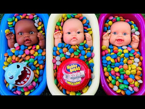 6 Minutes Satisfying Video | Mixing Funny Candy ASMR & Make Up in 3 Bathtubs with Magic M&M's Slime