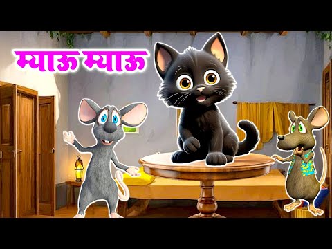 म्याऊ म्याऊ | Billi Karti Meow Meow | Hindi Rhyme For Kids | Balgeet In Hindi | #Chiku Rhymes