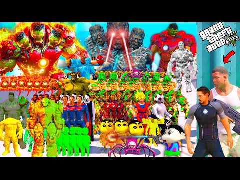 Franklin & Avengers Playing Chupan Chupai With 3 HEADED BLUE FRANKLIN & AVENGERS IN GTA 5!