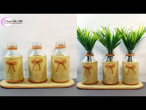 Ide Kreatif Botol Bekas || Membuat Vas Bunga dari Botol bekas kaca yang mudah