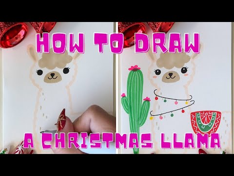 How to Draw a Christmas Llama 🦙🎄🌵 | Beekeen Kids Art