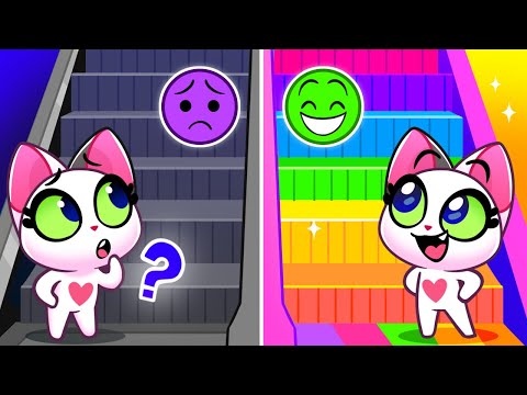 โฌ๏ธ Up and Down the Escalator! Mall Safety Tips, Good Habits and Safety Rules for Kids ๐ป Purr-Purr