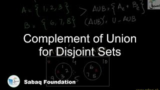 Complement of Union for Disjoint Sets