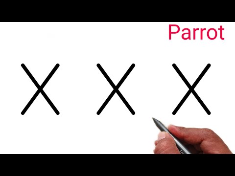 Parrot Drawing Video | How to Draw Parrot From Letter XX | Easy School Drawing