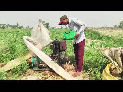 How do farmers start and irrigate the diesel engine water pump to irrigate their farming